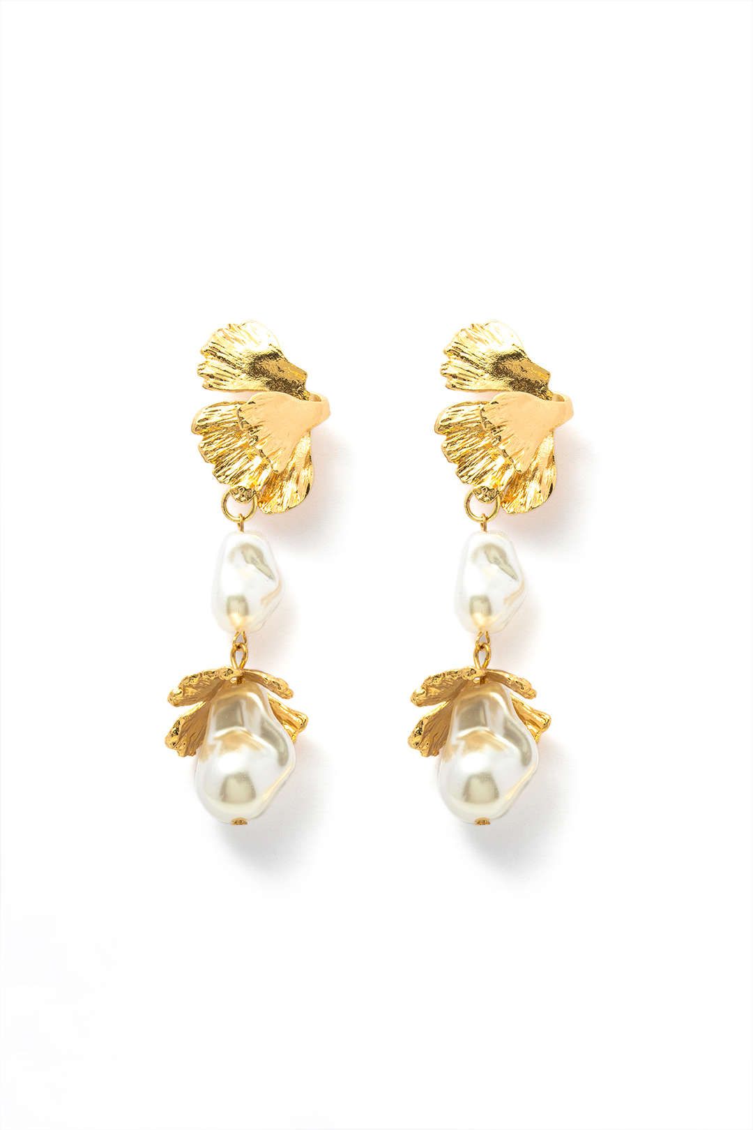 Flower & Pearl Drop Earrings sold by Micas