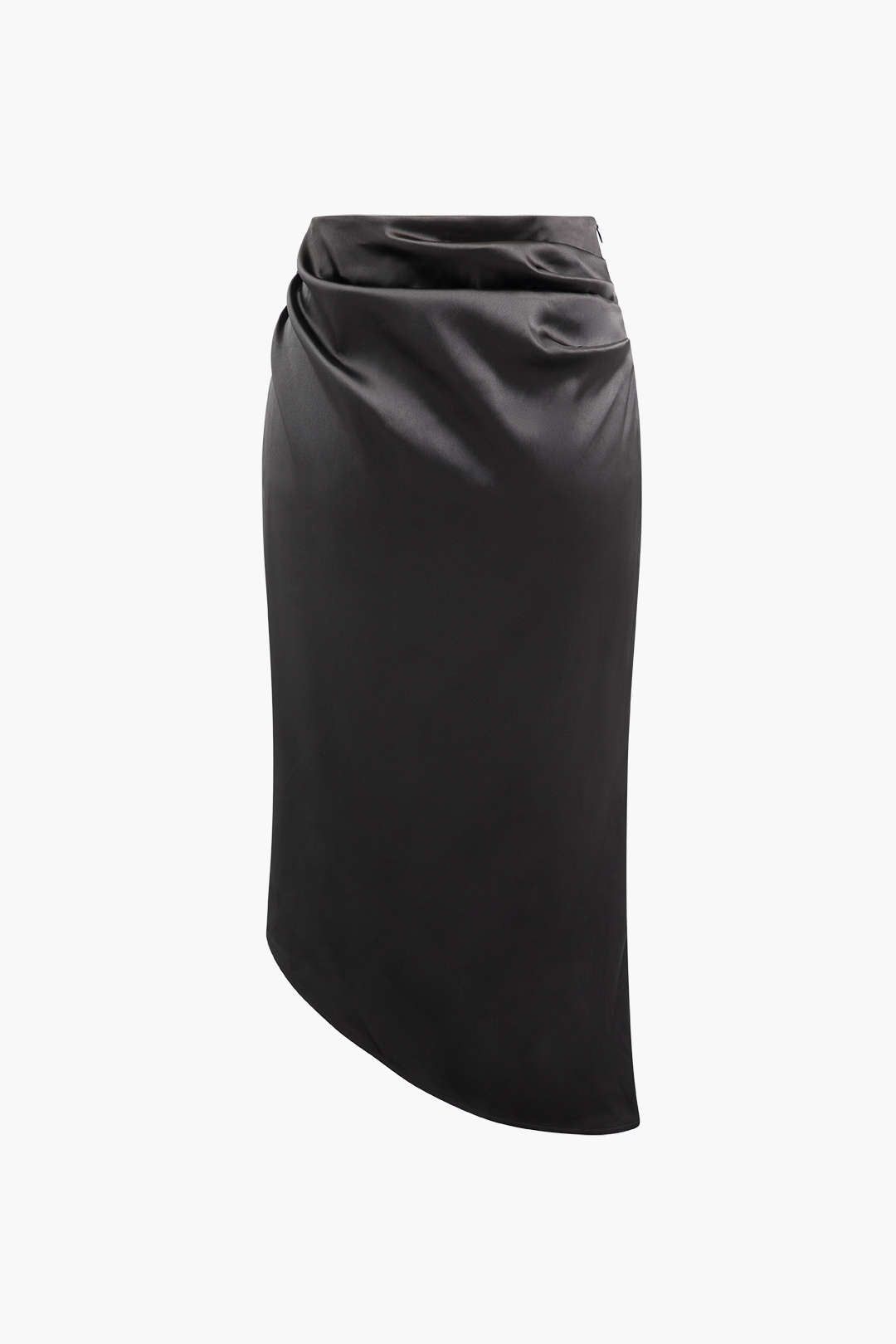 Ruched Asymmetric Satin Midi Skirt sold by Micas product image thumbnail 2