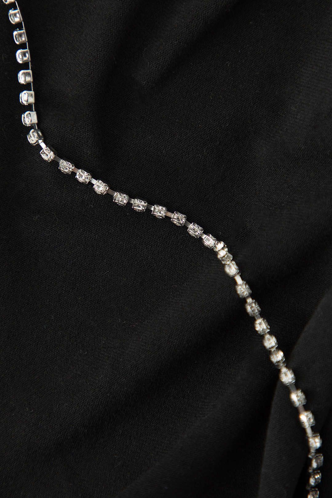 V-neck Flared Sleeve Backless Rhinestone Chain Top sold by Micas product image thumbnail 3