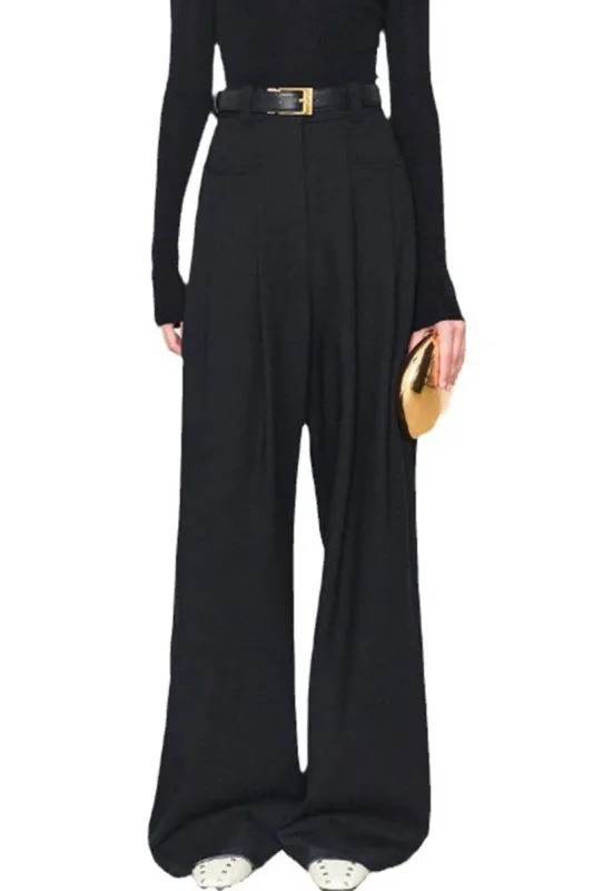 High Waist Pleated Pocket Wide Leg Suit Pants sold by Micas