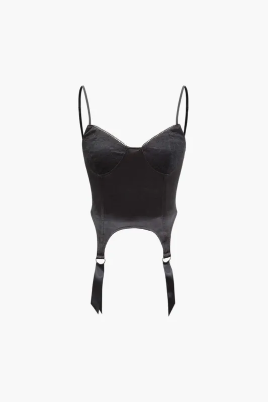 Satin Garter Lace Corset Cami Top sold by Micas