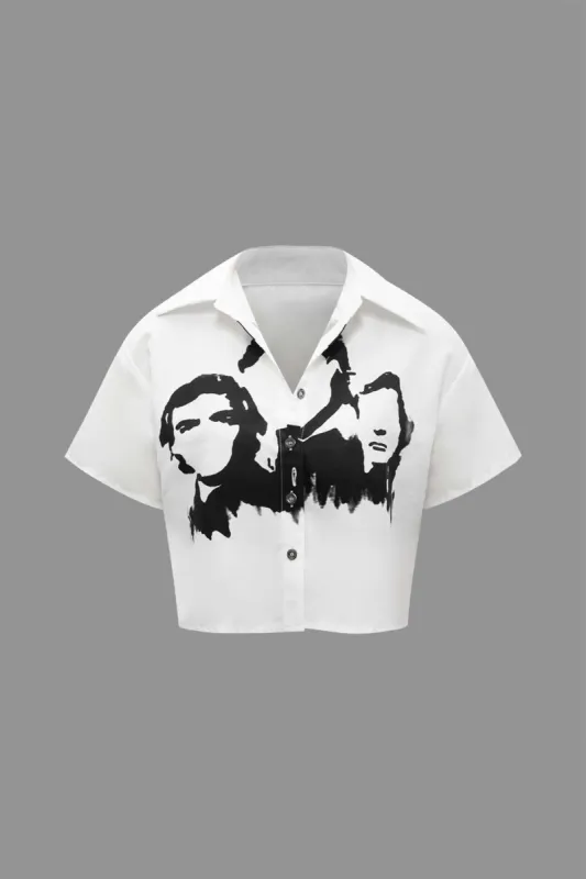 Printed Crop T-Shirt sold by Micas