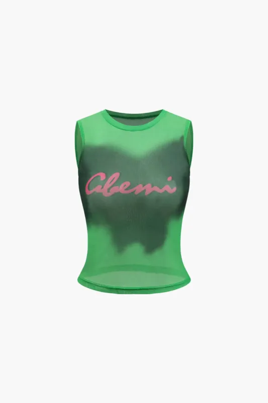 Printed Mesh Tank Top sold by Micas