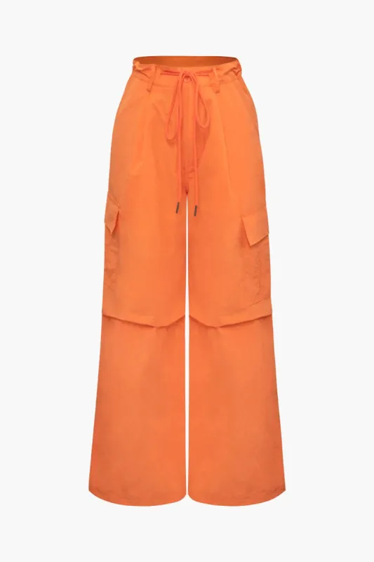 Flap Pocket Wide Leg Cargo Pants sold by Micas