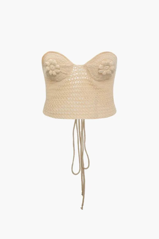 3D Flower Knit Tube Top sold by Micas