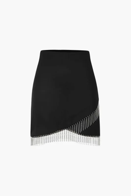 Fringe Hem Wrap Mini Dress sold by Micas