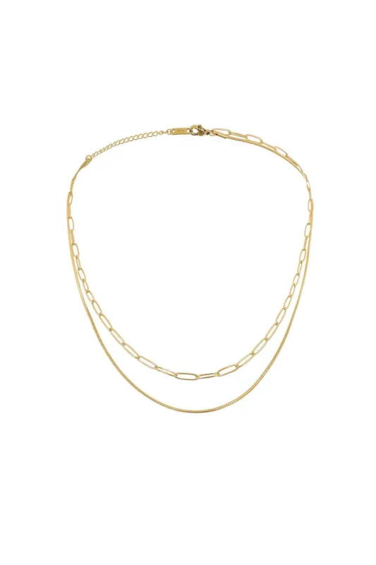 Paperclip Double Layer Necklace sold by Micas