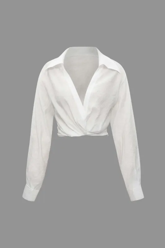 V-neck Twist Long Sleeve Shirt sold by Micas