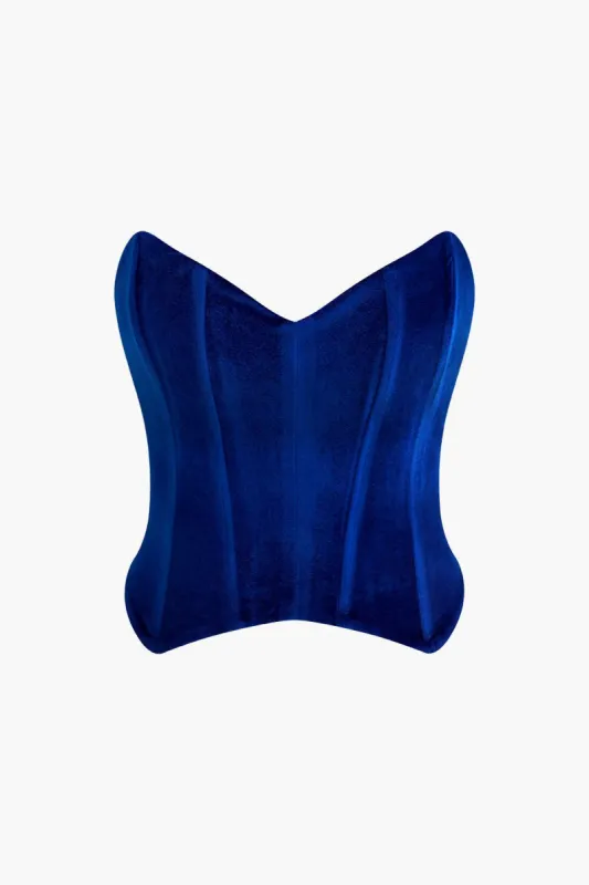 V-neck Velvet Corset Tube Top sold by Micas