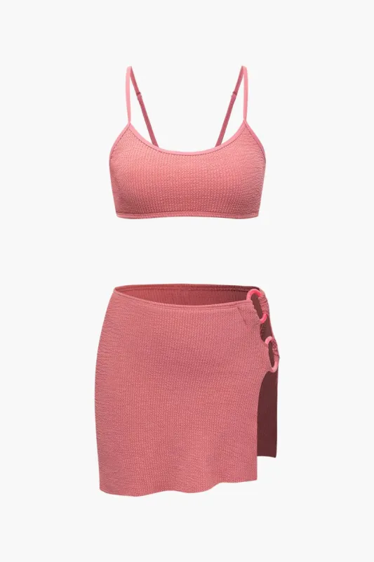 Textured O-ring Slit Bikini Set sold by Micas