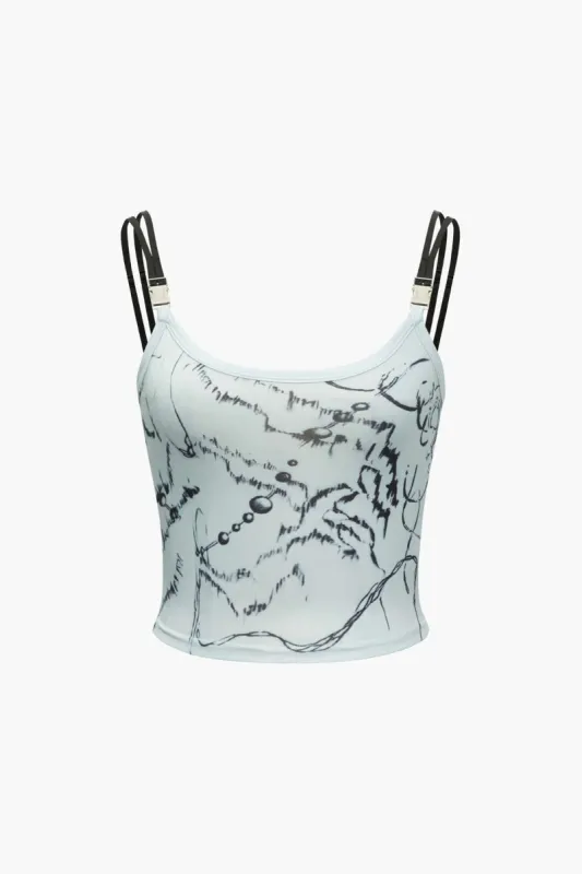 Abstract Print Cami Top sold by Micas