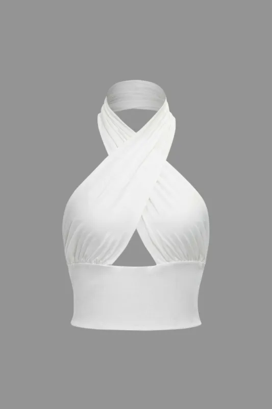 Solid Halter Tank Top sold by Micas