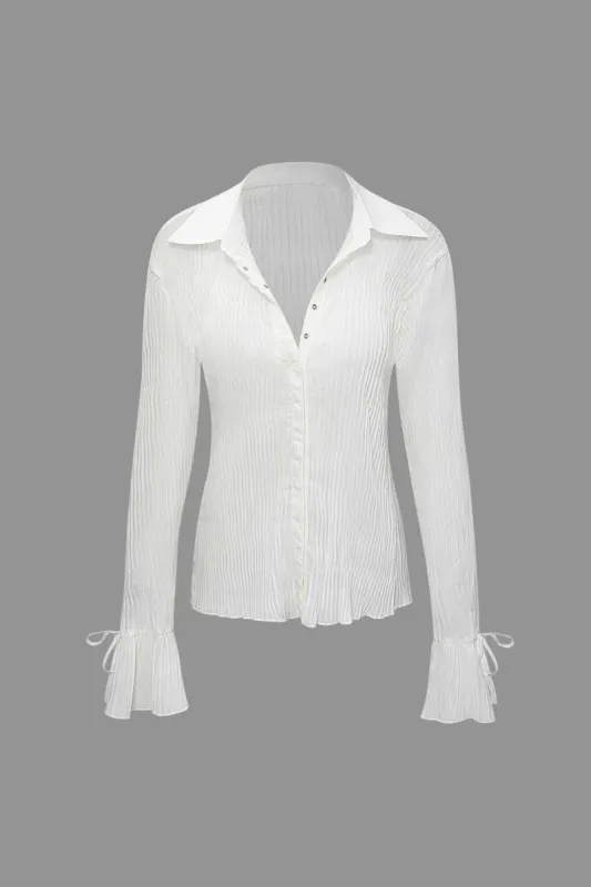 Flare Sleeve Button Blouse sold by Micas