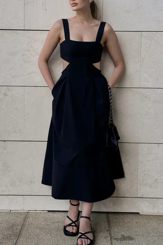 Cut Out Square Neck Cami Midi Dress sold by Micas