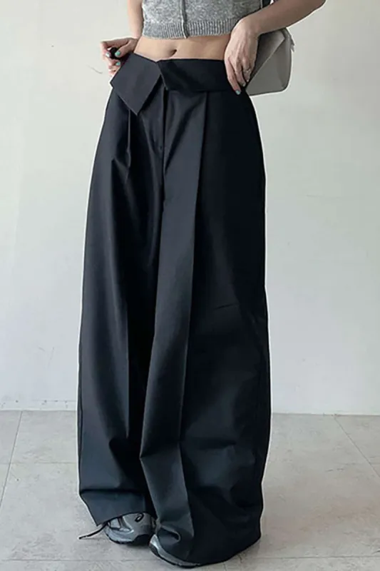 High Waisted Foldover Wide Leg Pants sold by Micas