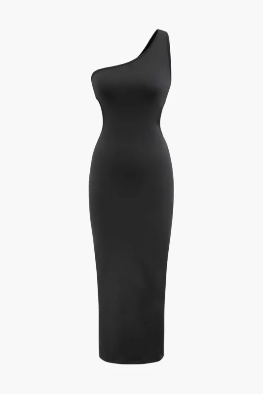Solid One Shoulder Cut Out Maxi Dress sold by Micas