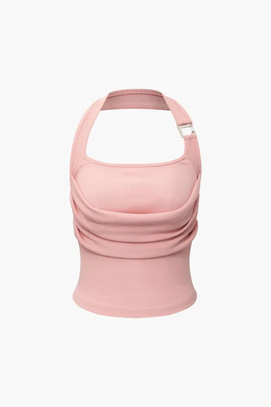 Ruched Front Halter Top sold by Micas