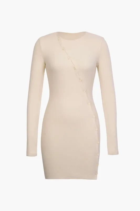 Cut-Out Buttons Mini Bodycon Dress sold by Micas