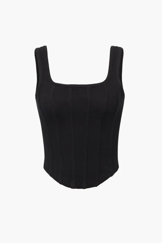 Square Neck Seam Detail Corset Top made by Micas