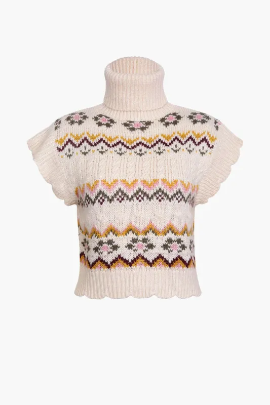 Retro High Neck Knitted Vest sold by Micas