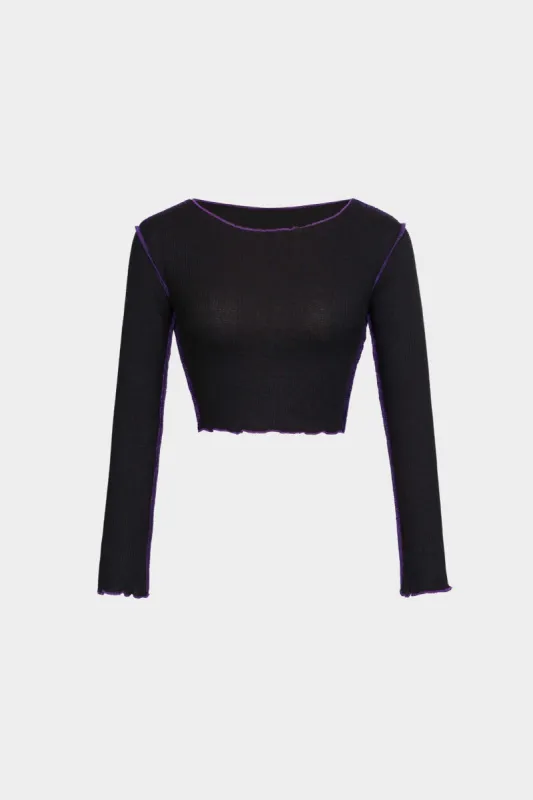 Seam Detail Long Sleeve Top sold by Micas