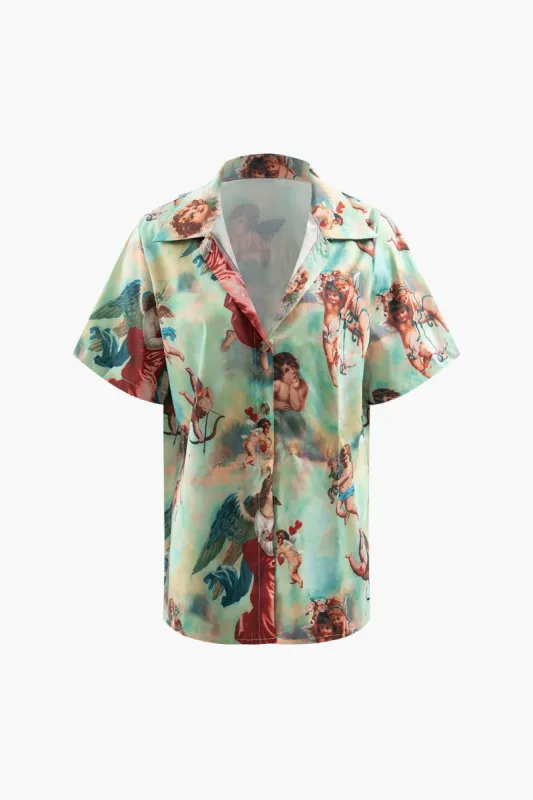 Renaissance Print Short Sleeve Shirt sold by Micas