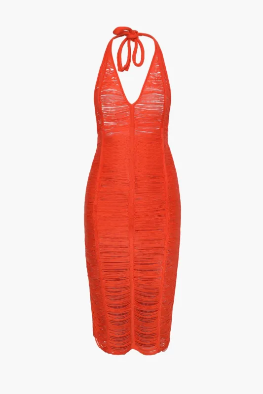 Halter Neck Cutout Cover Up Dress sold by Micas