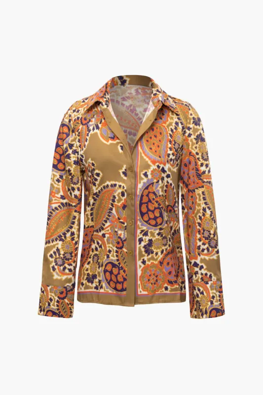 Printed Button Up Long Sleeve Shirt sold by Micas