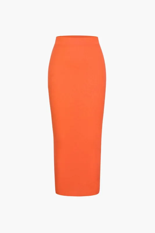 Rib-Knit Pencil Skirt sold by Micas