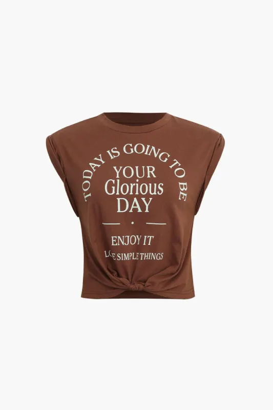 Enjoy It Knot Hem T-Shirt sold by Micas