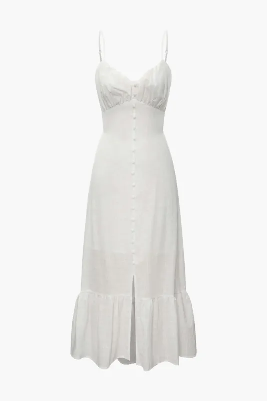 V-neck Ruffle Hem Slit Maxi Dress sold by Micas