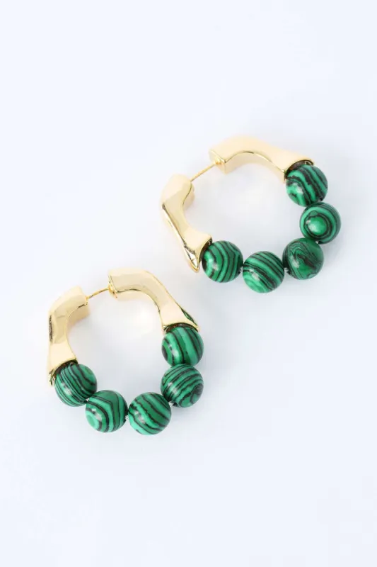 Stone Detail Hoop Earrings sold by Micas