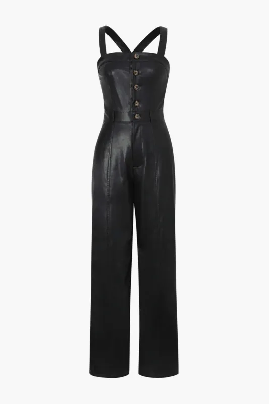 Faux Leather Jumpsuit sold by Micas