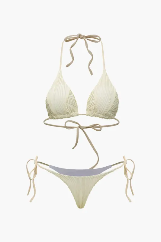 Triangle Halter Tie Bikini Set sold by Micas