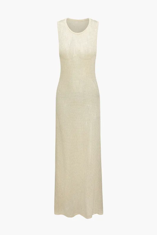 Open Knit Sleeveless Cover-up Maxi Dress sold by Micas