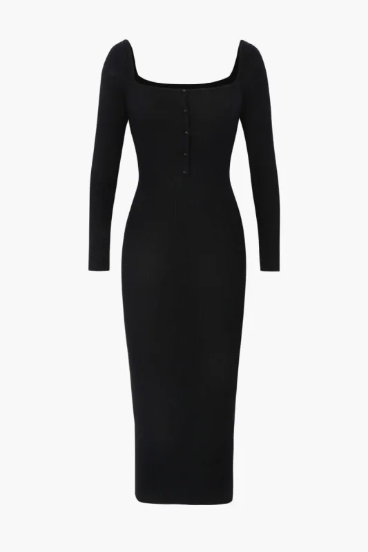 Square Neck Long  Sleeve Knit Dress sold by Micas