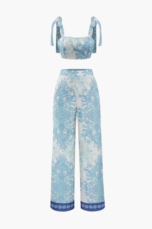 Toile De Jouy Cami And Straight Leg Pants Set sold by Micas