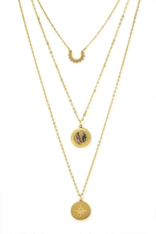 Triple-Layered Pendant Necklace sold by Micas