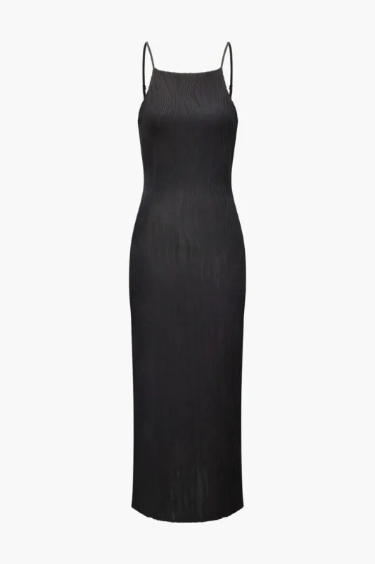 Textured Back Slit Maxi Dress sold by Micas