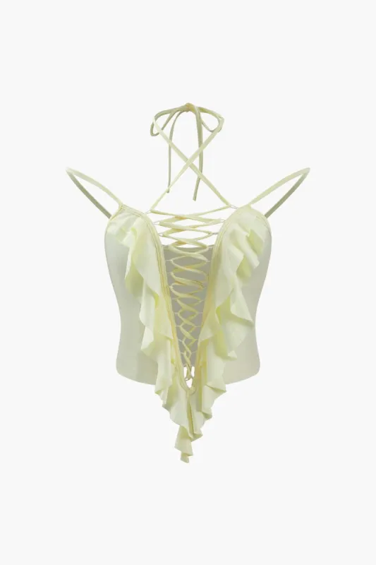 Halter Ruffle Cami Top sold by Micas