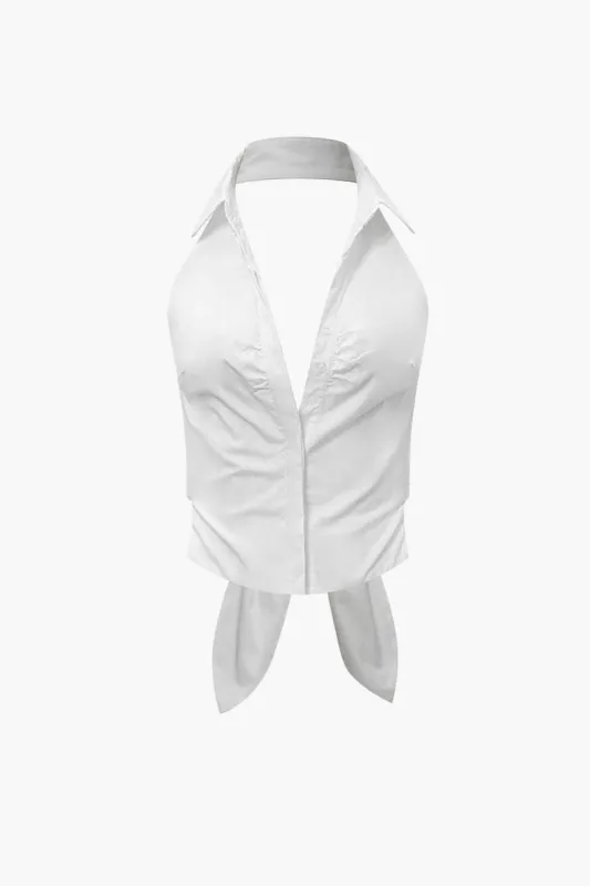 Knot Back Halter Sleeveless Shirt sold by Micas