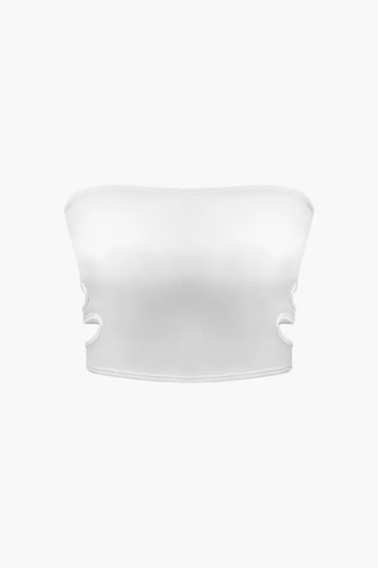 Cut Out Side Crop Tube Top sold by Micas