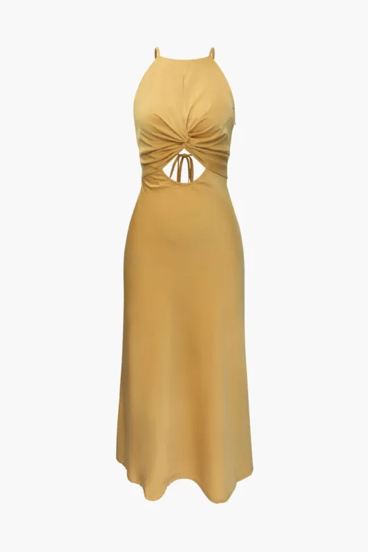 Cut Out Cross Tie Back Midi Dress sold by Micas
