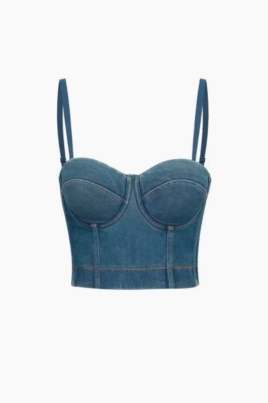Denim Bustier Top sold by Micas