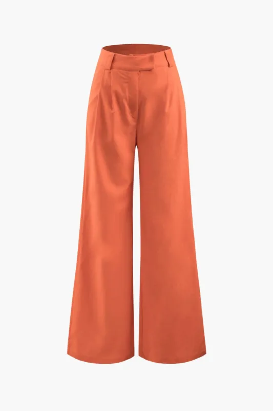 Linen-Blend Wide Leg Pants sold by Micas