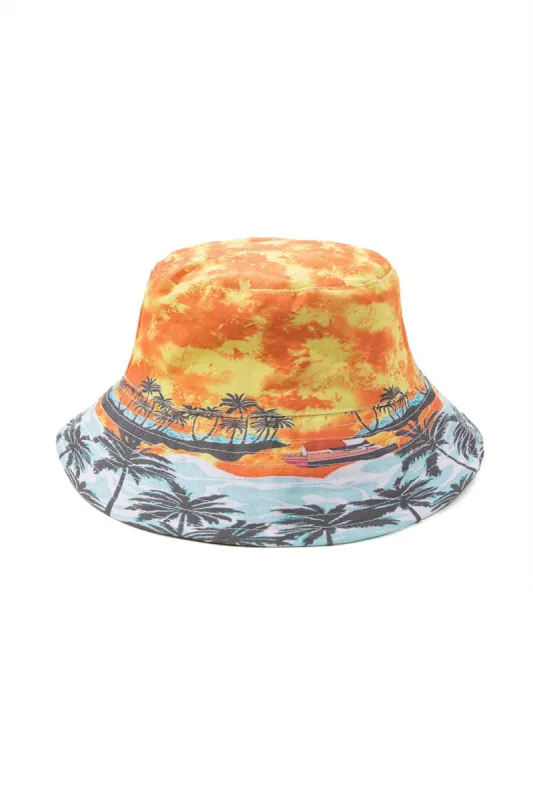 Palm Tree Print Bucket Hat sold by Micas