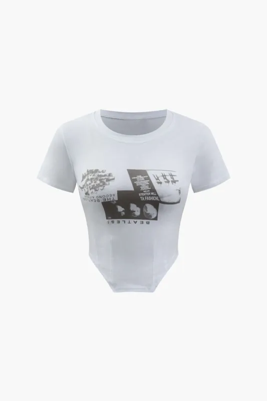 Beatles Asymmetric Crop T-Shirt sold by Micas