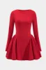 Puff Hem Zipper Long Sleeve Mini Dress sold by Micas