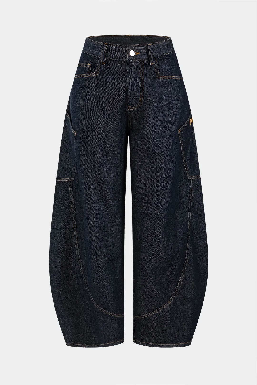 Washed Wide Leg Barrel Jeans sold by Micas product image thumbnail 4