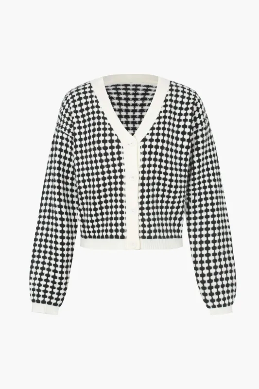 Checkerboard Cardigan sold by Micas